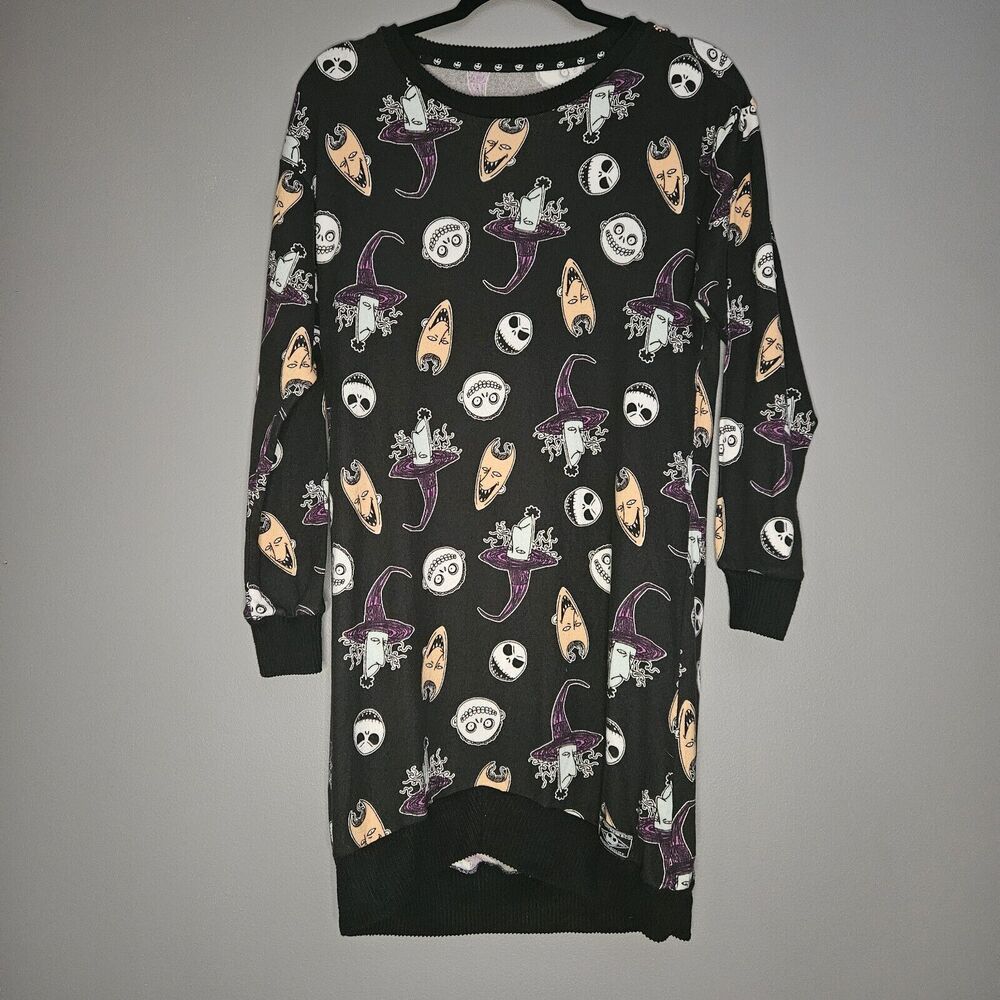 Disney Nightmare Before‎ Christmas Women Long Sleeve Sleep Shirt Pajamas XS